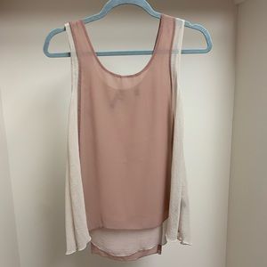 Pink and cream flowy tank top!